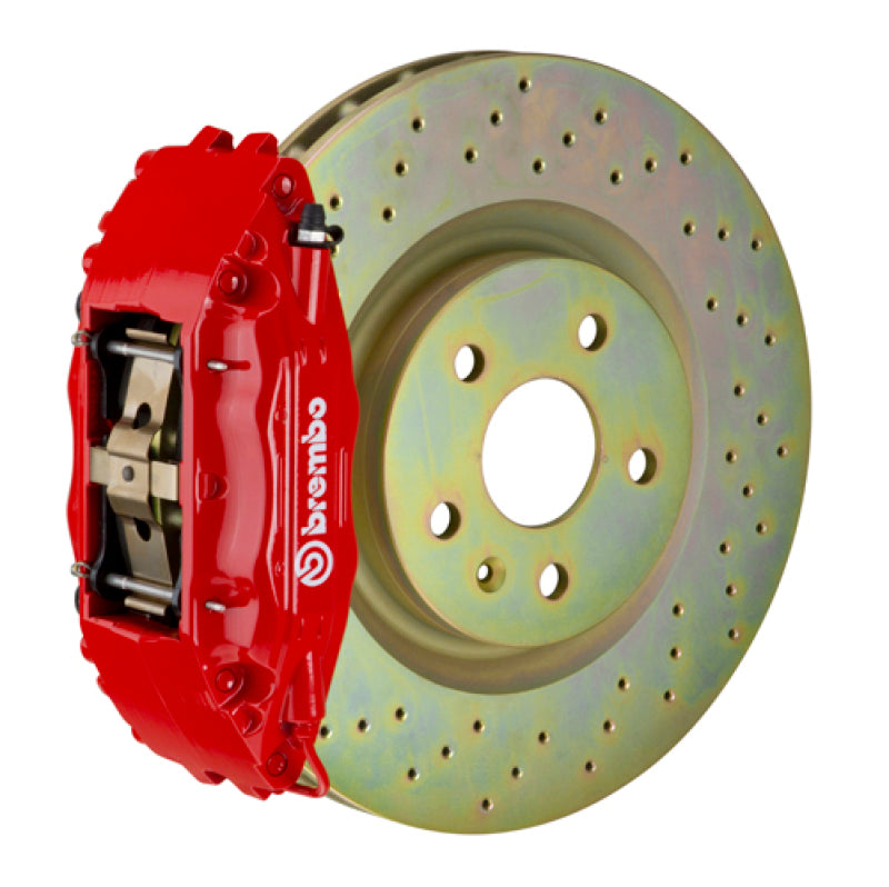 Brembo 05-13 Corvette Front GT BBK 4 Piston Cast 2pc 355x32 1pc Rotor Drilled-Red 0