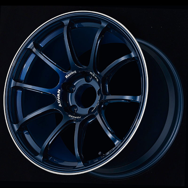 Advan RZ-F2 18x10.5 +15 5-114.3 Racing Titanium Blue and Ring Wheel 0