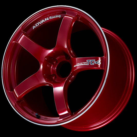 Advan TC4 18X10.5 / +15MM / 5-114.3 Racing Candy Red and Ring Wheel 0