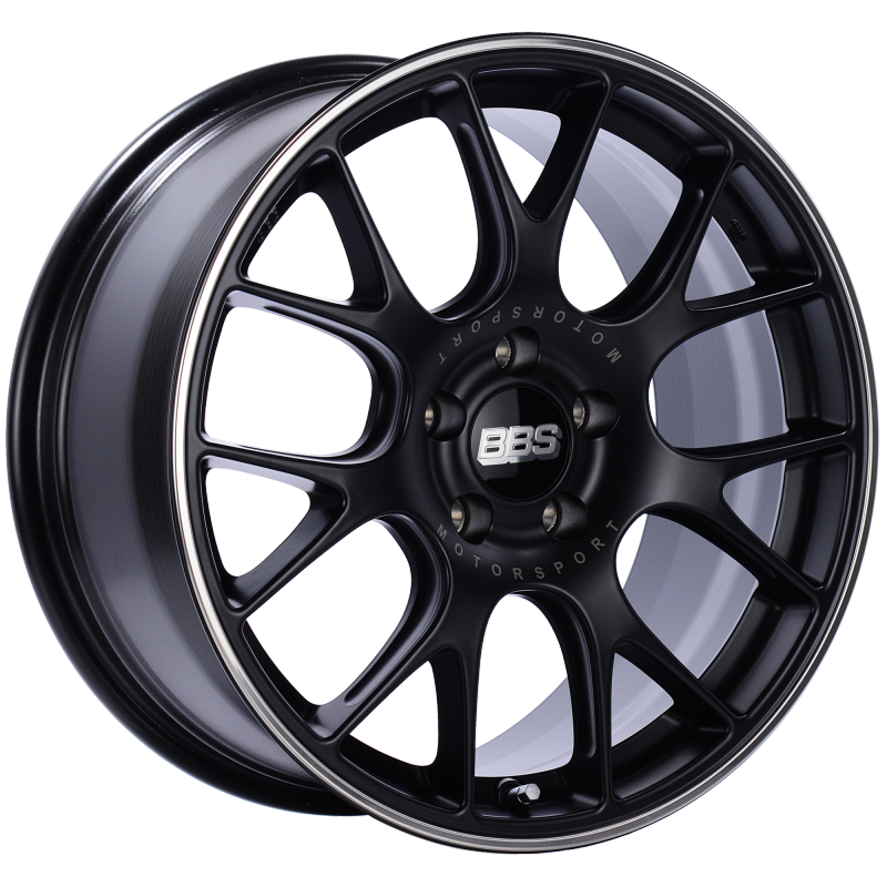BBS CH-R 18x8.5 5x112 ET47 Satin Black Polished Rim Protector Wheel -82mm PFS/Clip Required 0
