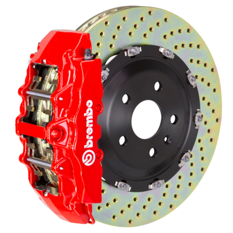 Brembo 11-23 Charger w/V8 Exc AWD/SRT8 Fr GT BBK 6Pis Cast 380x34 2pc Rotor Drilled-Red 0