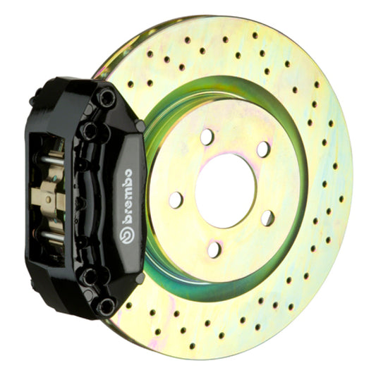 Brembo 00-04 Jetta 1.8t Front GT BBK 4 Piston Cast 2pc 323x28 1pc Rotor Drilled-Black 0