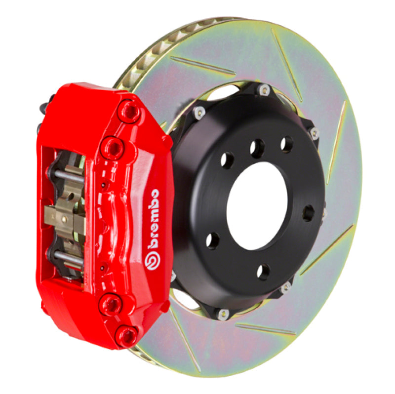 Brembo 03-08 Tiburon Front GT BBK 4 Piston Cast 2pc 328x28 2pc Rotor Slotted Type-1-Red 0
