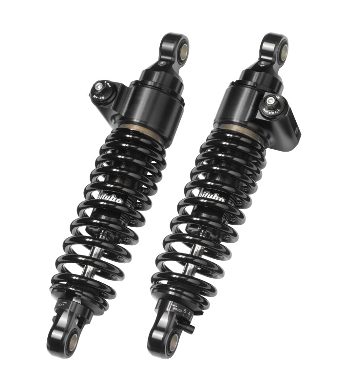 Bitubo Suspension Bitubo WME2 Twinshocks Adjustable: Hydraulic Spring Preload, Rebound, Length 306mm, Dark Edition