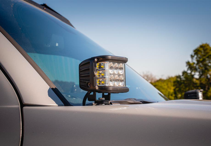 Cali Raised LED Cali Raised 10-24 Toyota 4Runner Low Profile Led Ditch Light Brackets Kit - Brackets W/ 27W Side Pro