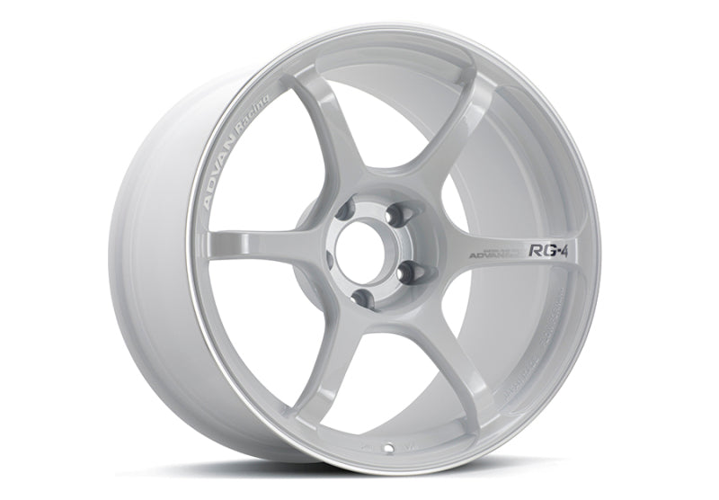 Advan RG-4 18x10.5 +15 5-114.3 Racing White Metallic & Ring Wheel 0