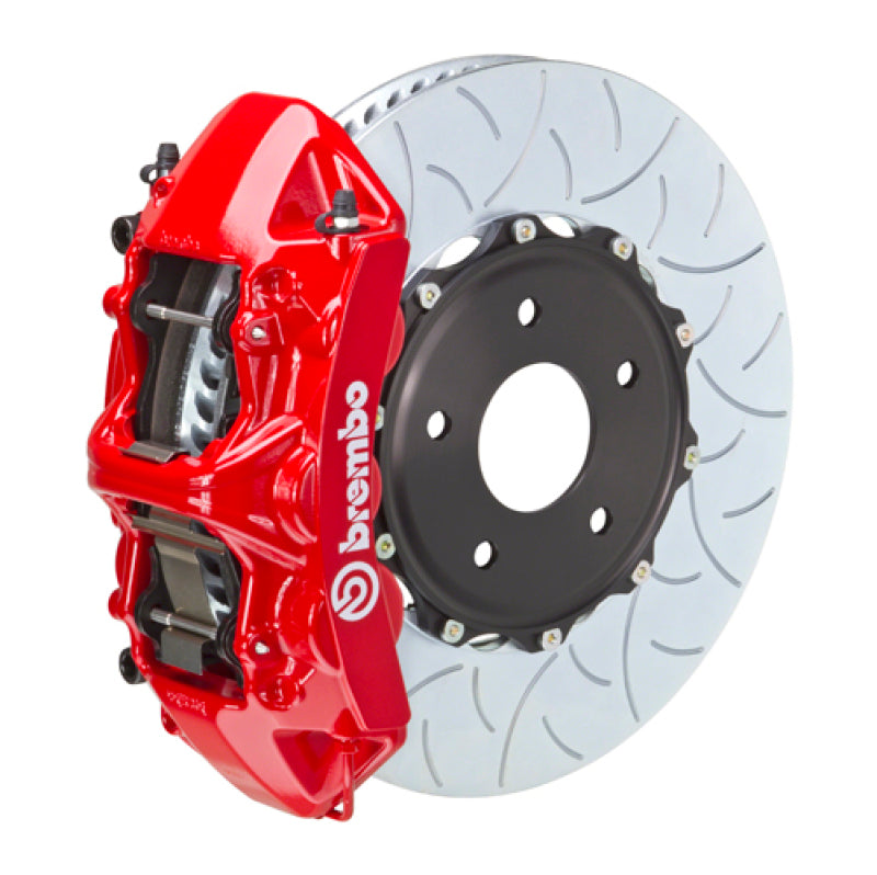 Brembo 15-19 VW Golf R/15-20 Audi S3 Front GT BBK 6 Piston Cast 350x34 2pc Rotor Slotted Type3- Red 0