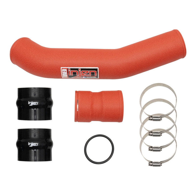 Injen 17-22 Ford F250/F/350/F-450/F-550 V8-6.7L Turbo Diesel Wrnkl Red Intercooler Hot Side Piping 1
