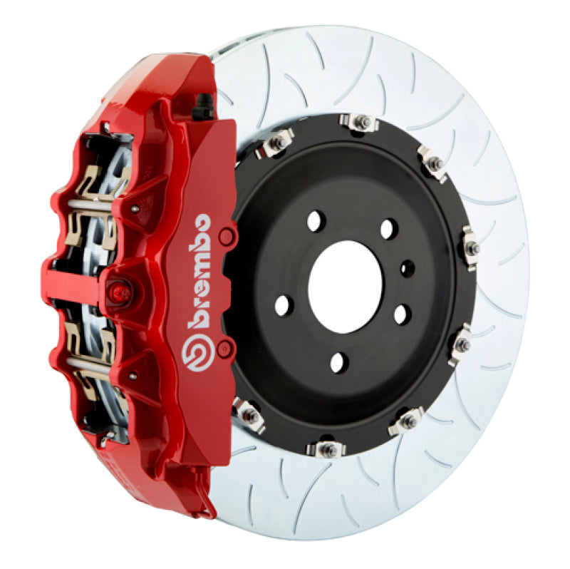 Brembo 08-14 Challenger SRT-8 Fr GT BBK 6Pis Cast 380x34 2pc Rotor Slotted Type3-Red 0