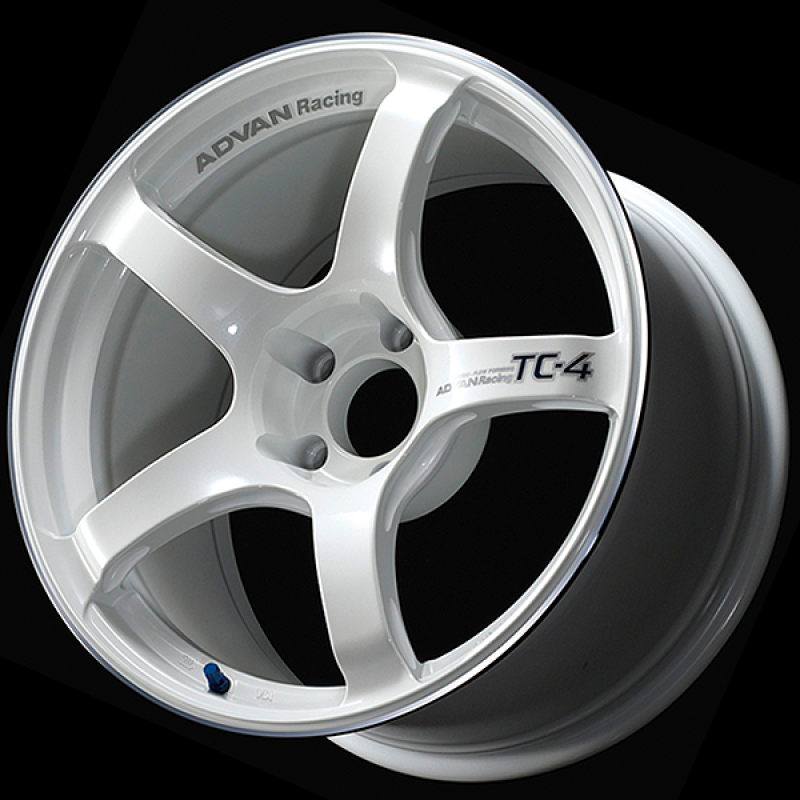Advan TC4 18x9 +35 5-114.3 Racing White Metallic & Ring Wheel 0