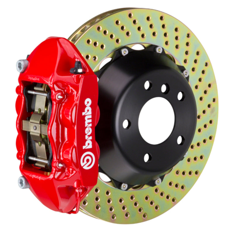 Brembo 00-02 S4/02-05 A4/06-08 A4 Front GT BBK 4 Piston Cast 365x29 2pc Rotor Drilled-Red 0