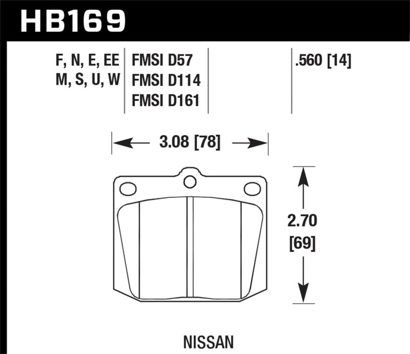 Hawk Performance Hawk 75-78 Nissan 280Z Black Race Front Brake Pads