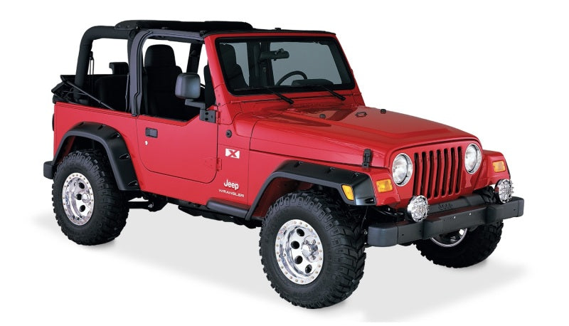Bushwacker 97-06 Jeep TJ Pocket Style Flares 4pc - Black - Wrangler