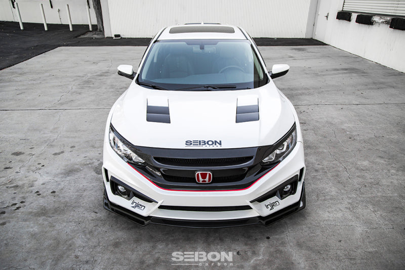 Seibon 2016-2018 Honda Civic Coupe/Sedan/Hatchback TS-Style Carbon Fiber Hood 6
