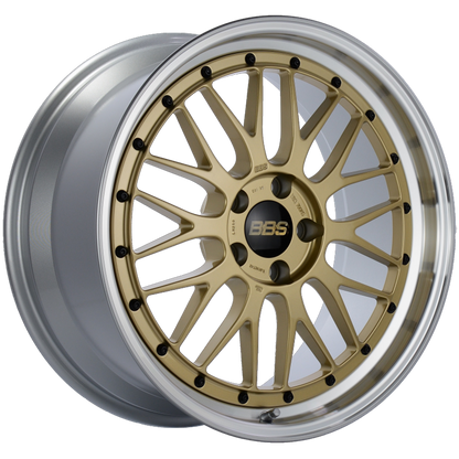 BBS LM 19x9 5x112 ET42 Gold Center Diamond Cut Lip Wheel -82mm PFS/Clip Required 1