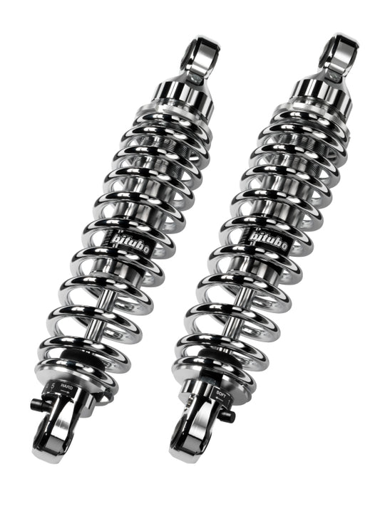 Bitubo Suspension Bitubo WME0 Twinshocks Adjustable: Spring Preload, Rebound, Length 351mm, Chrome Edition