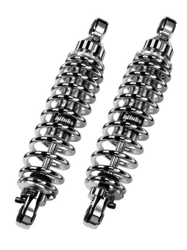 Bitubo Suspension Bitubo WME0 Twinshocks Adjustable: Spring Preload, Rebound, Length 306mm, Chrome Edition