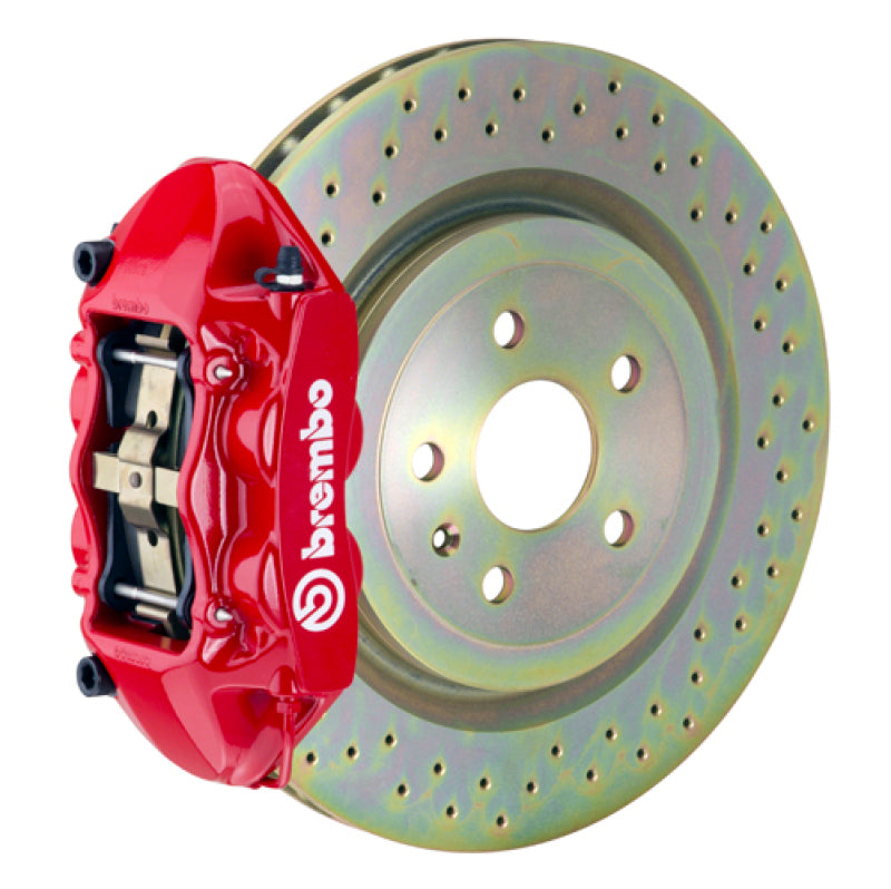 Brembo 66-89 911S/SC/Carrera Front GT BBK 4 Piston Cast 323x28 1pc Rotor Drilled-Red 0