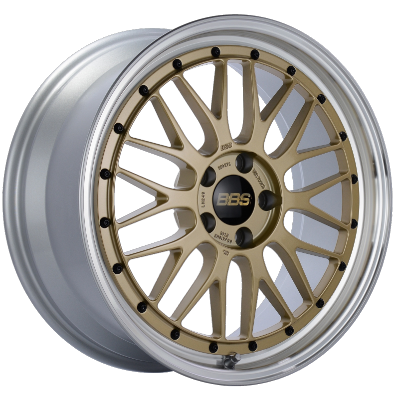 BBS LM 19x8.5 5x112 ET48 Gold Center Diamond Cut Lip Wheel -82mm PFS/Clip Required 0