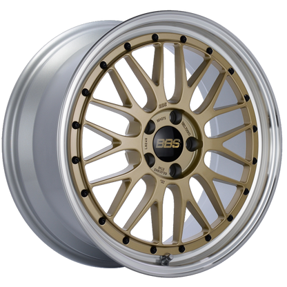 BBS LM 19x8.5 5x112 ET48 Gold Center Diamond Cut Lip Wheel -82mm PFS/Clip Required 0