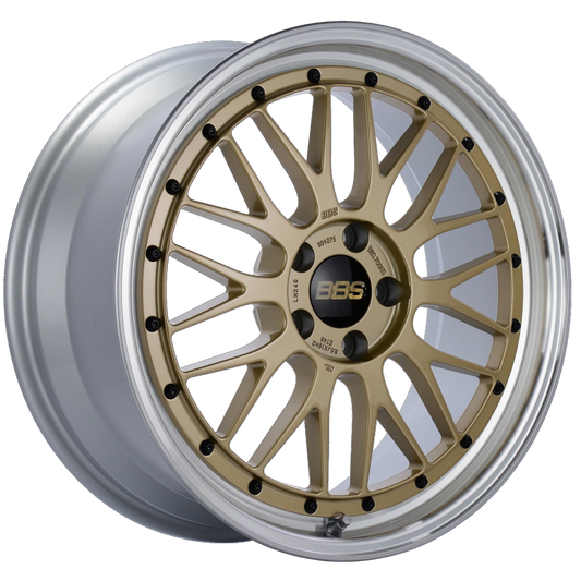 BBS LM 19x8.5 5x112 ET48 Gold Center Diamond Cut Lip Wheel -82mm PFS/Clip Required 0