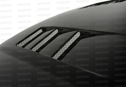 Seibon 99-00 Honda Civic (EM1/EJ6/7/8/EK9) TS-Style Carbon Fiber Hood 2