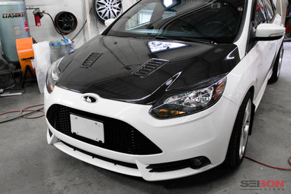 Seibon 12-13 Ford Focus RS-Style Carbon Fiber Hood 7