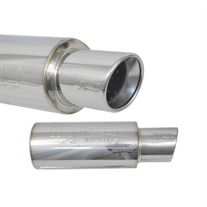 Injen 2 3/8 Universal Muffler w/Stainless Steel resonated rolled tip (Injen embossed logo) 1