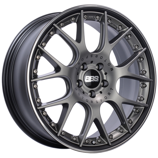 BBS CH-RII 20x8.5 5x112 ET42 Satin Platinum Center Black Lip SS Rim Prot Wheel -82mm PFS/Clip Req 0