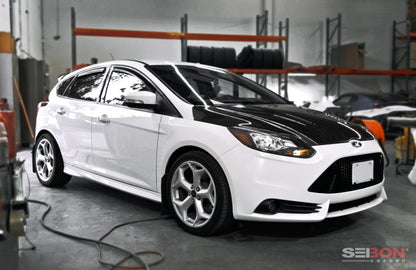 Seibon 12-13 Ford Focus RS-Style Carbon Fiber Hood 6