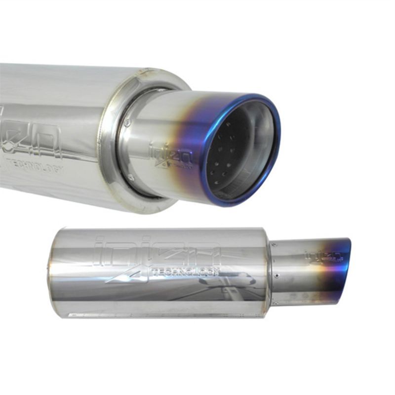 Injen 2 3/8 Universal Muffler w/Titanium burnt rolled Tip and stainless steel resonated inner wall 3