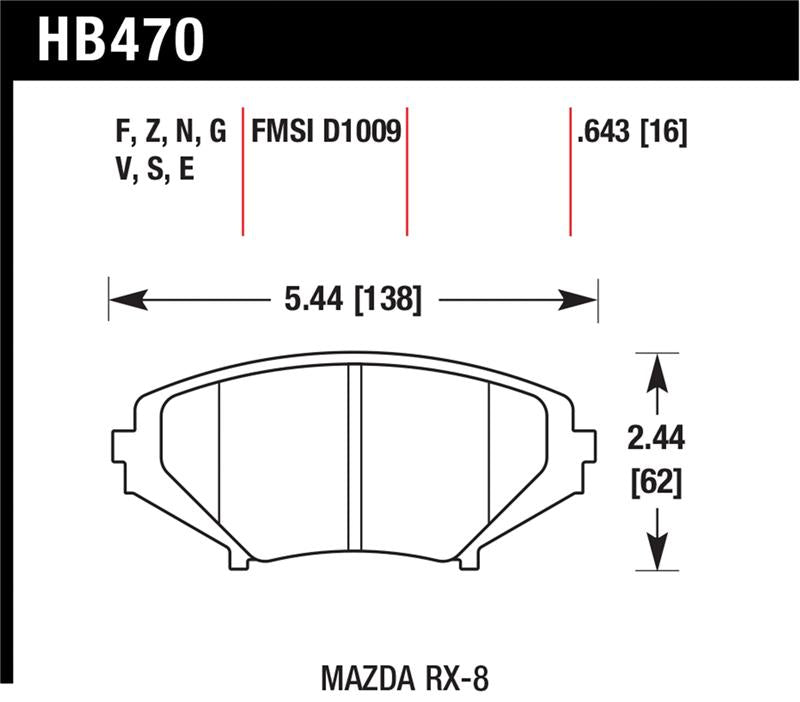 Hawk Performance Hawk 04-09 RX8 HPS Street Front Brake Pads (D1009)