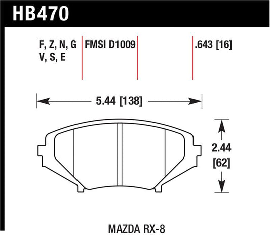 Hawk Performance Hawk 04-09 RX8 HPS Street Front Brake Pads (D1009)