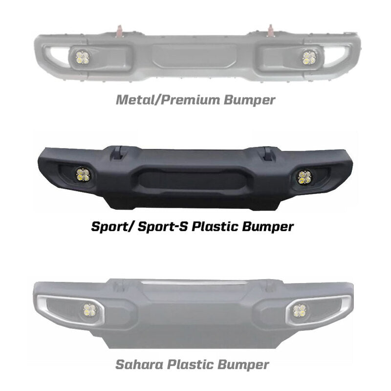 Baja Designs 2018 Wrangler JL Squadron Sport Series Fog Pocket Kit