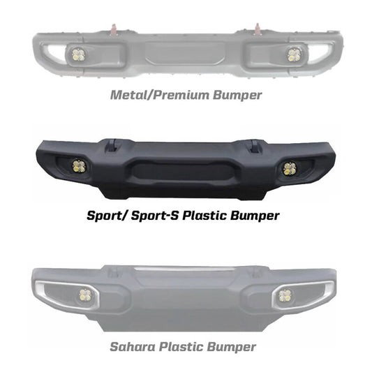 Baja Designs 2018 Wrangler JL Squadron Sport Series Fog Pocket Kit
