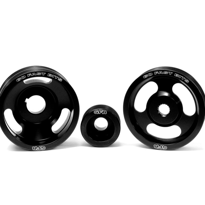 Go Fast Bits GFB 04-10 WRX/STI 3 Piece Under-Drive Pulley Kit w/ Belts (Crank Alternator & Power Steering) - WRX & Impreza