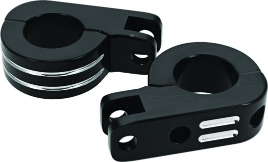 Bikers Choice Black Billet Highway Peg Mounts for 1.25 Inch Engine Guard Universal Custom Pr