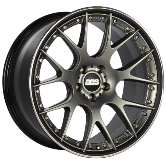 BBS CH-RII 22x11.5 5x112 ET38 Satin Platinum Center Black Lip SS Rim Protector Wheel - 82mm PFS Req. 0