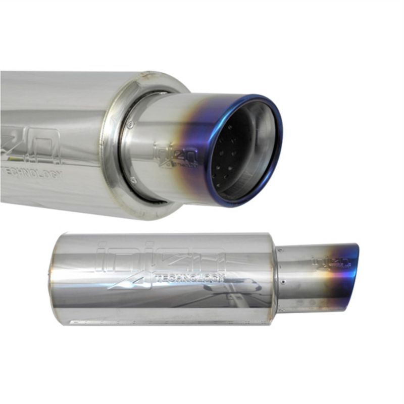 Injen 3.00 Universal Muffler w/Titanium burnt rolled Tip and stainless steel resonated inner wall 3