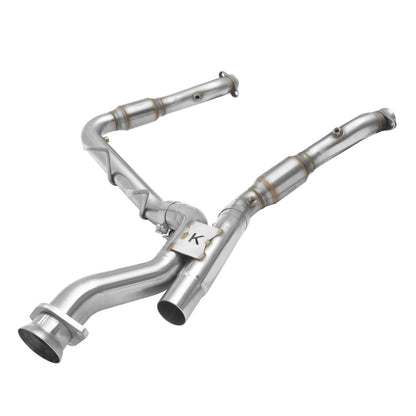 Kooks Headers Kooks 17-19 Ford F150 Raptor EcoBoost 3.5L V6 3in Stainless GREEN Catted Turbo Down Pipes