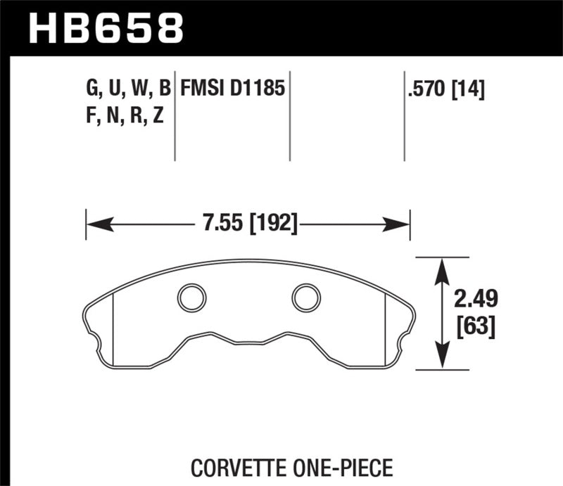 Hawk Performance Hawk DTC-80 10-11 Chevy Corvette Grand Sport / 06-08 Corvette Z06 (1 piece) Front Race Brake Pads
