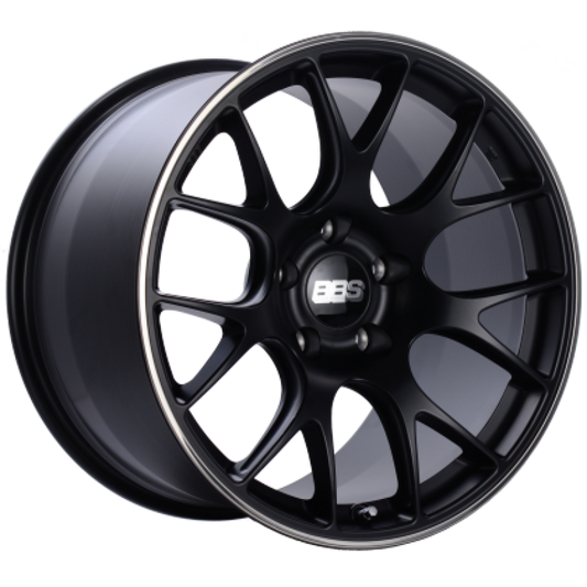 BBS CH-R 20x9 5x130 ET49 / 71.6 CB Satin Black Polished Rim Protector Wheel 0