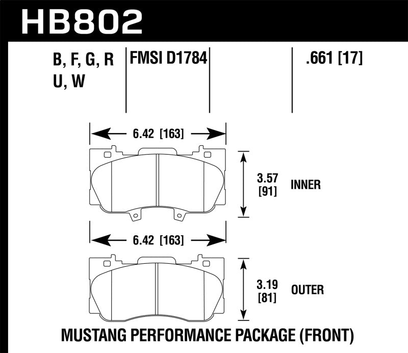 Hawk Performance Hawk 15-17 Ford Mustang GT DTC-70 Race Front Brake Pads