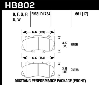 Hawk Performance Hawk 15-17 Ford Mustang GT DTC-70 Race Front Brake Pads