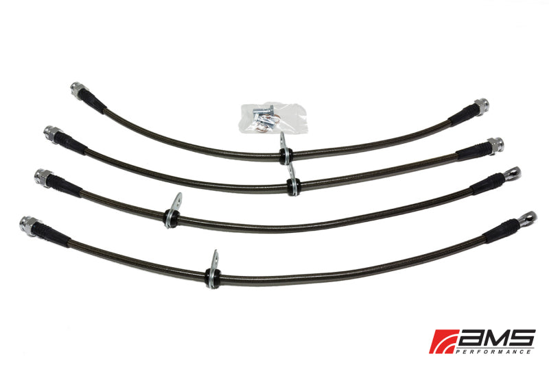 AMS Performance 08-15 Mitsubishi EVO X Stainless Steel Brake Lines (4 Lines) - EVO & Lancer