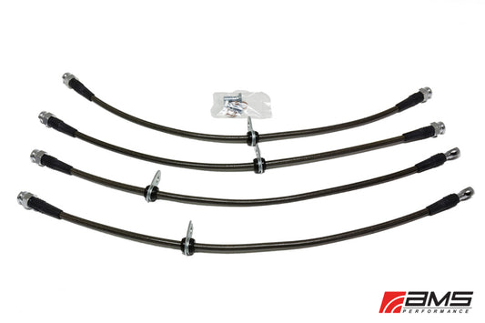 AMS Performance 08-15 Mitsubishi EVO X Stainless Steel Brake Lines (4 Lines) - EVO & Lancer