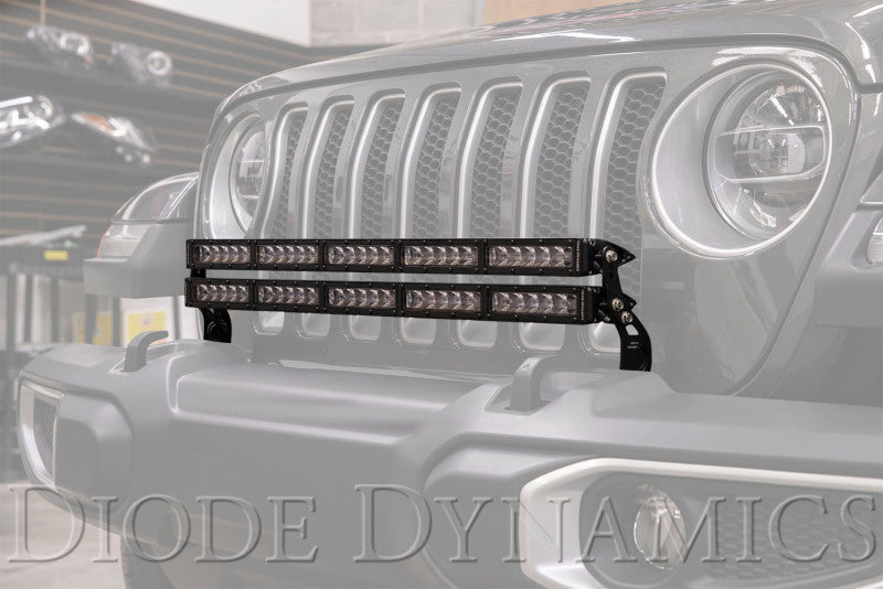 Diode Dynamics 18-21 Jeep JL Wrangler/Gladiator SS30 Bumper Bracket Kit - White Combo Dual