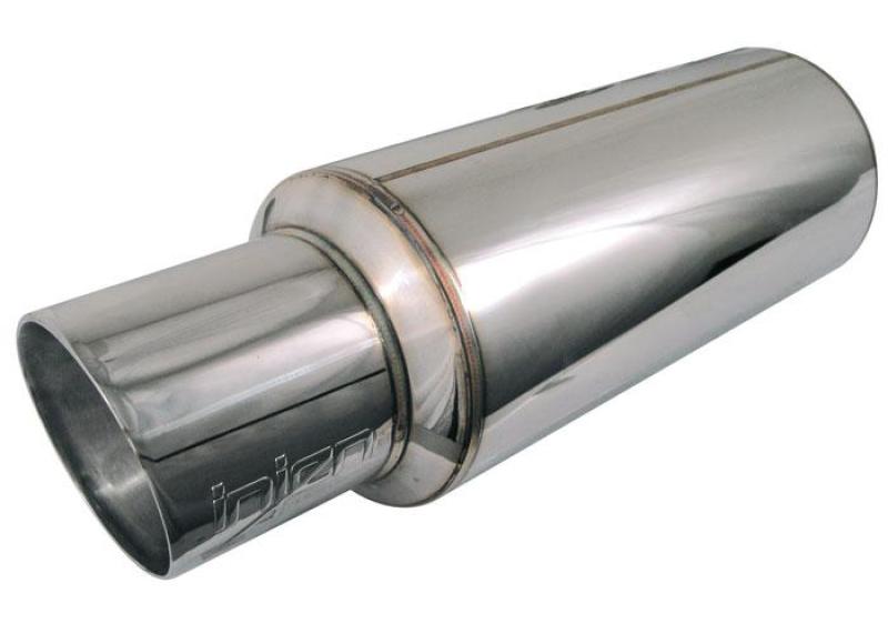 Injen 2 3/8 Universal Muffler w/Stainless Steel resonated rolled tip (Injen embossed logo) 3