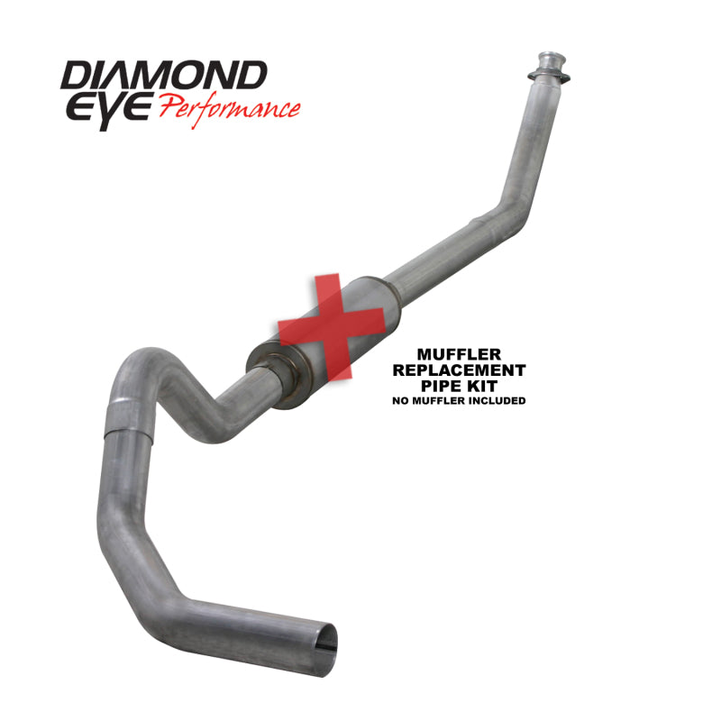 Diamond Eye Performance Diamond Eye KIT 4in Turbo Back MFLR RPLCMENT PIPE SGL AL: 98.5 - 02 DODGE CUMMINS 5.9L