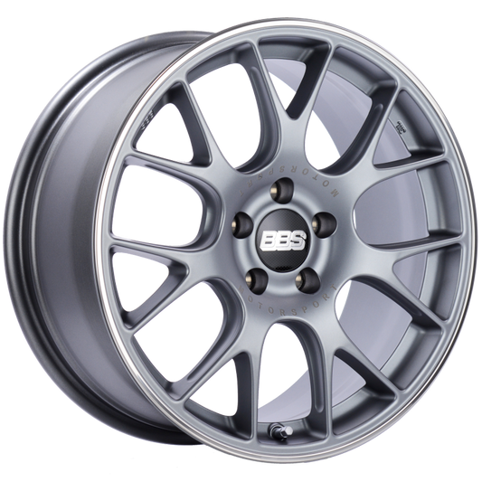BBS CH-R 18x8.5 5x112 ET38 Satin Titanium Polished Rim Protector Wheel -82mm PFS/Clip Required 0
